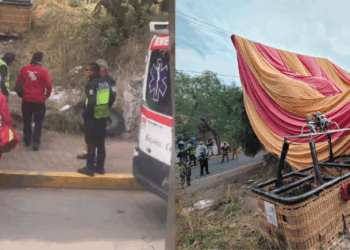 Balão faz pouso de emergência em Teotihuacan, México, deixando 12 pessoas feridas. Acidente ocorreu durante passeio turístico próximo às pirâmides.