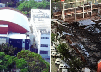 O Ginásio Jones dos Santos Neves, conhecido como DED e que estava em obras, desabou na tarde deste sábado (17) em Vitória.