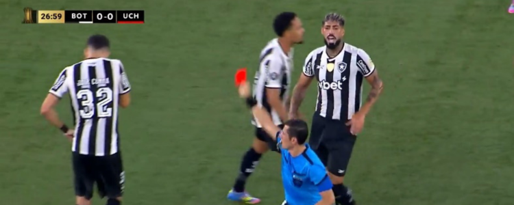 O Botafogo vence Universidad de Chile por 1 a 0, garante vaga nas oitavas da Libertadores e supera expulsão de Jair, que se desculpa pela atitude em campo.