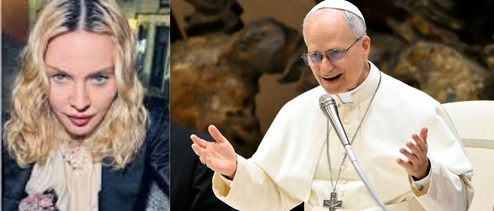 Madonna reage com bom humor à notícia de que é prima distante do papa Leão XIII. Estudo publicado pelo 'The New York Times' traçou a árvore genealógica do pontífice por mais de 12 gerações.