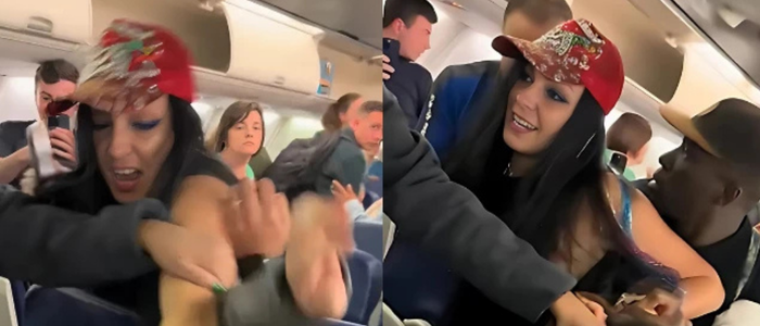 Agressora identificada como Leanna Perry, artista de Nova York, ataca passageira brasileira em voo nos EUA. Vídeo mostra ofensas gordofóbicas, racistas e tentativa de contenção por outros passageiros.