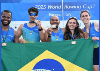 Brasil conquista três medalhas na abertura da Copa do Mundo de Remo Paralímpico na Itália