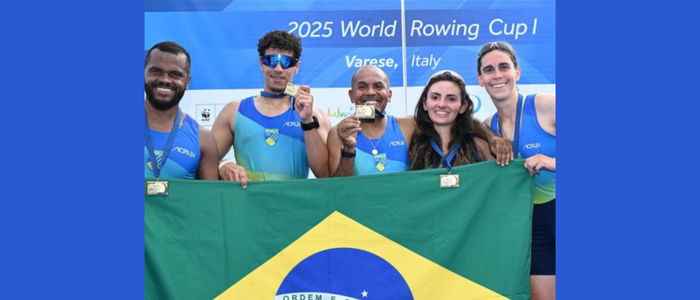 Brasil conquista três medalhas na abertura da Copa do Mundo de Remo Paralímpico na Itália