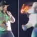 Cantor sertanejo Léo é atingido por chamas no palco e queima o rosto