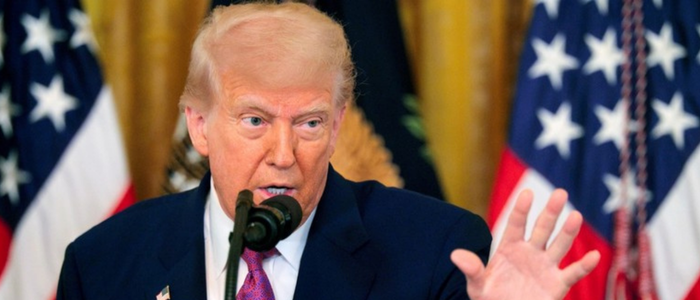 FOTO DE ARQUIVO: Presidente dos EUA, Donald Trump, respondendo a perguntas de jornalistas. ©  Getty Images / Chip Somodevilla