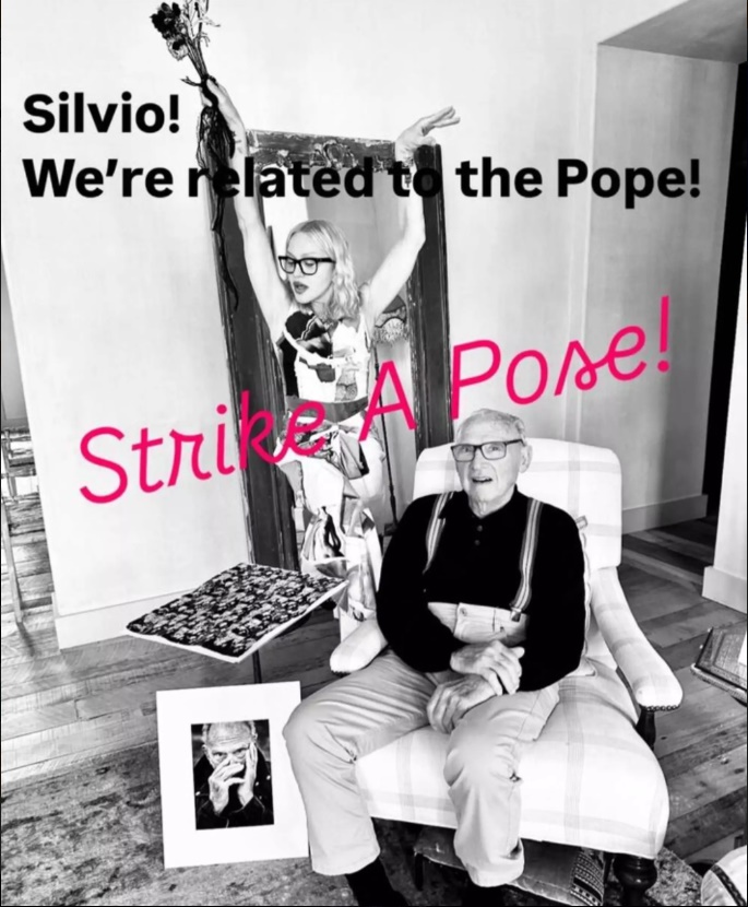 Madonna reage com bom humor à notícia de que é prima distante do papa Leão XIII. Estudo publicado pelo 'The New York Times' traçou a árvore genealógica do pontífice por mais de 12 gerações.