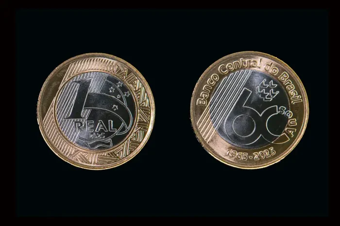 Moeda de R$ 1 em homenagem aos 60 anos do Banco Central começa a circular em 25 de julho. Com edição especial, a peça será usada normalmente e traz novo design no anverso.