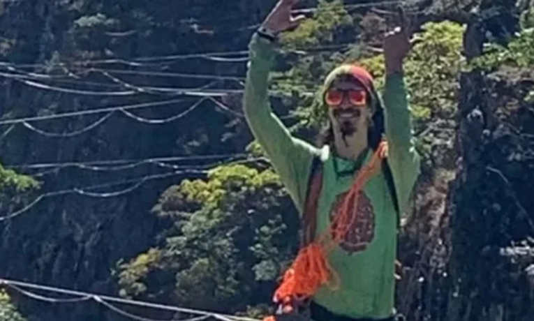 Chapada dos Veadeiros, highline, acidente esportivo, morte em cachoeira, Alto Paraíso de Goiás, Gustavo Guimarães, esportes radicais, Corpo de Bombeiros, resgate, tragédia