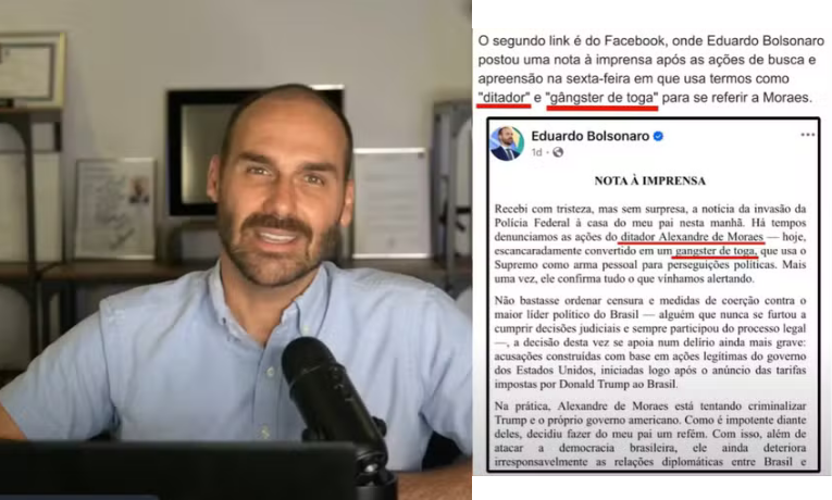 Após ameaças a delegado da PF durante live, Eduardo Bolsonaro é criticado pelo diretor-geral Andrei Rodrigues, que promete medidas legais. Parlamentar pode responder por intimidação e coação.