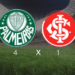 Palmeiras atropela o Internacional por 4 a 1 com três gols de Vitor Roque, sobe provisoriamente para vice-liderança do Brasileirão e se prepara para enfrentar River Plate na Libertadores.