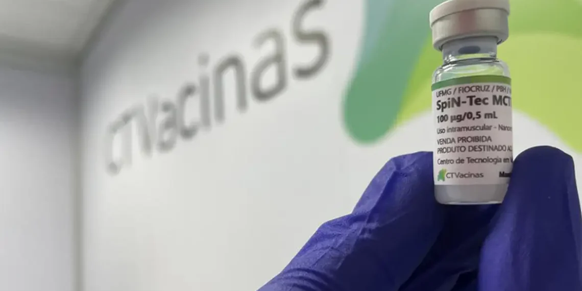 A vacina SpiN-TEC, desenvolvida pela UFMG e Funed, mostrou-se segura e eficaz contra a covid-19. O imunizante brasileiro entra na fase final de testes e pode chegar ao SUS até 2027.