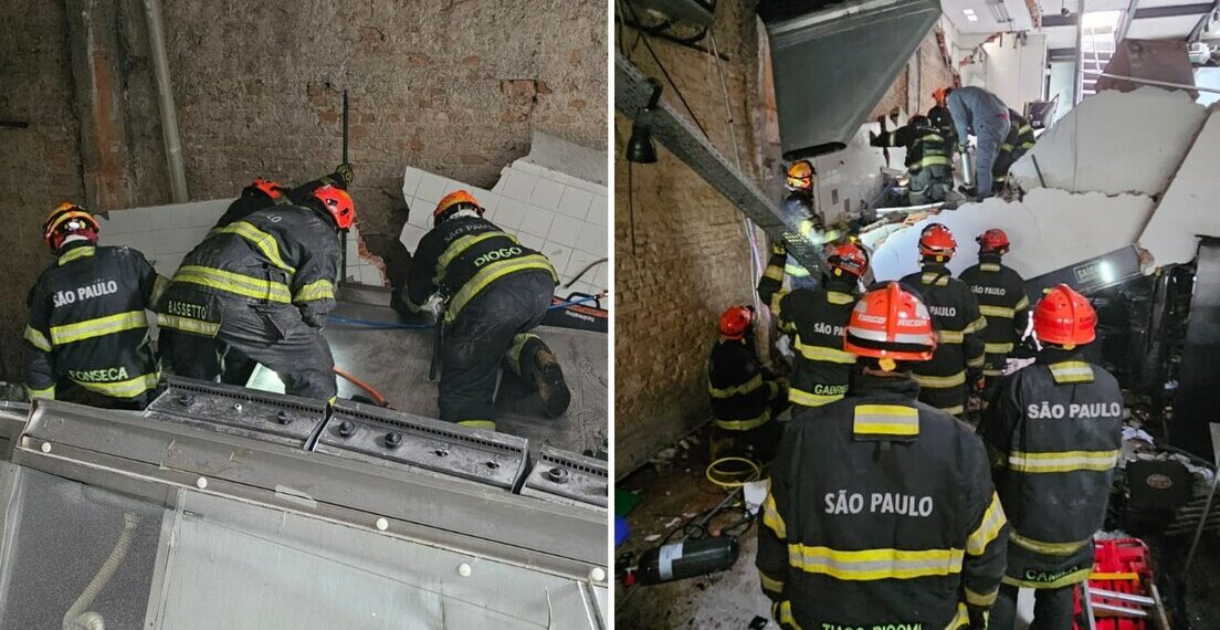 Explosão de gás provoca desabamento no restaurante Jamile, de Henrique Fogaça, em São Paulo. Acidente deixou uma pessoa morta e feridos na Bela Vista.
