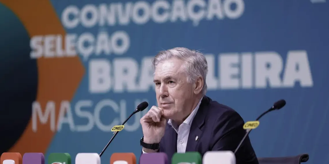 Carlo Ancelotti divulga convocação da Seleção Brasileira para amistosos contra Senegal e Tunísia. Luciano Juba é a novidade; Fabinho e Vitor Roque retornam à equipe.