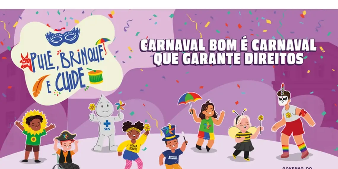 MDHC lança campanha nacional para reforçar a proteção de crianças e adolescentes durante o Carnaval e incentivar denúncias de violações pelo Disque 100.