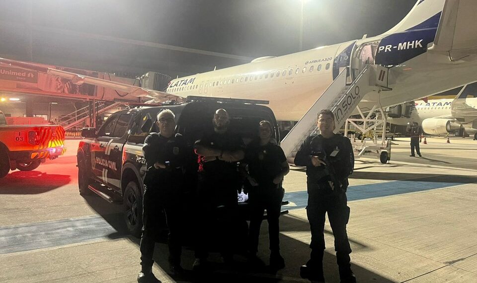 Polícia Civil do Espírito Santo prende suspeito de lesão corporal grave contra mulher após impedir fuga internacional com apoio da Interpol e autoridades de Portugal.