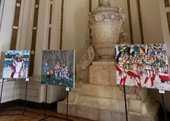 Inspiradas na literatura de Jorge Amado e na obra de Carybé, 26 pinturas retratam o povo, a música e os festejos do Brasil no centro do Rio.