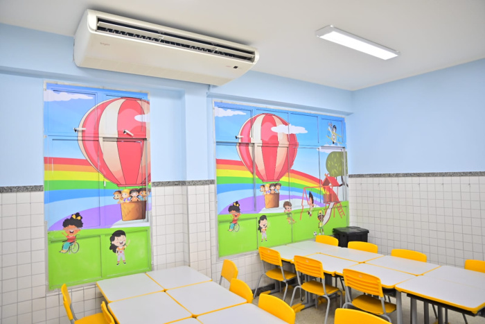 Prefeitura de Vitória entrega Cmei Zélia Vianna de Aguiar totalmente reformado e climatizado no bairro Santa Luiza após investimento de mais de R$ 3,5 milhões.