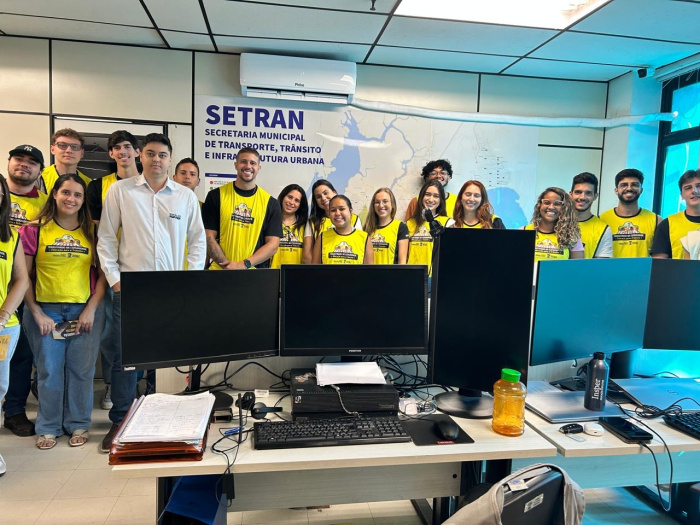 Alunos de Engenharia da UVV realizam visita técnica à Setran e conhecem a gestão do trânsito e os pilares da segurança viária em Vitória.