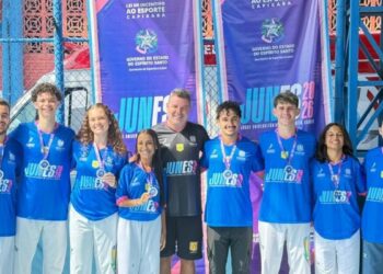 Jogos Universitários do Espírito Santo 2026 tiveram início com disputas de taekwondo, karatê, tênis, tiro com arco, cheerleading, futsal e basquete. Campeões representarão o ES em Goiânia.