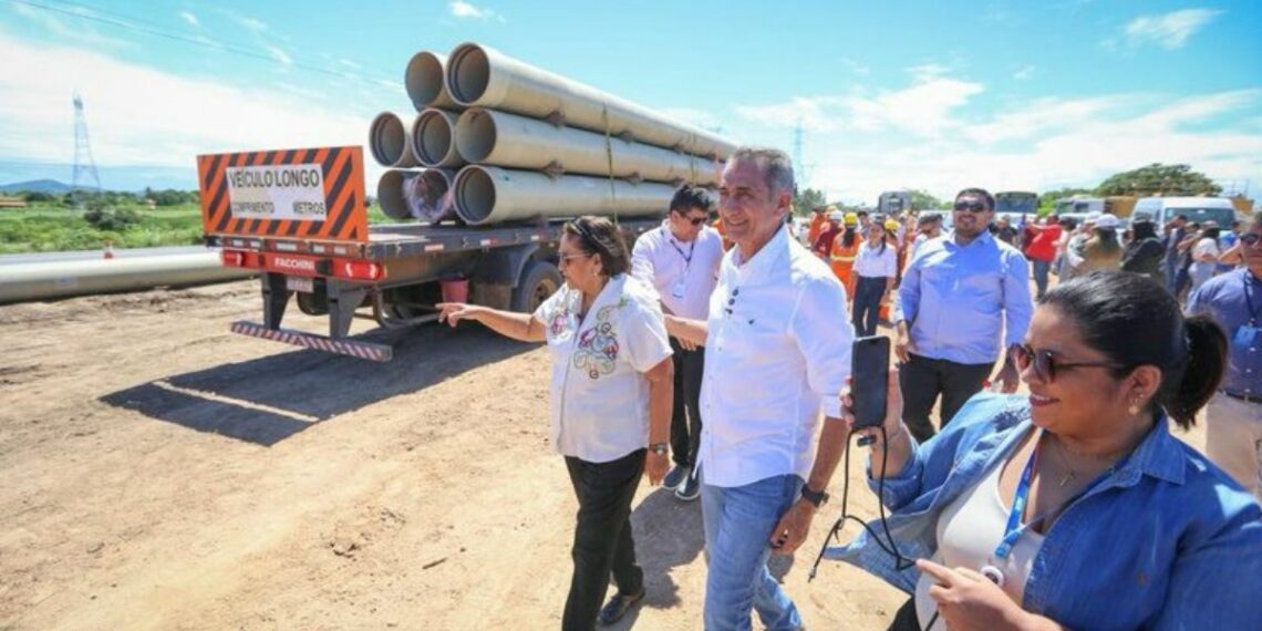 Ministro Waldez Góes visita obras da Adutora do Agreste Potiguar, no Rio Grande do Norte, projeto que levará segurança hídrica para 38 municípios.