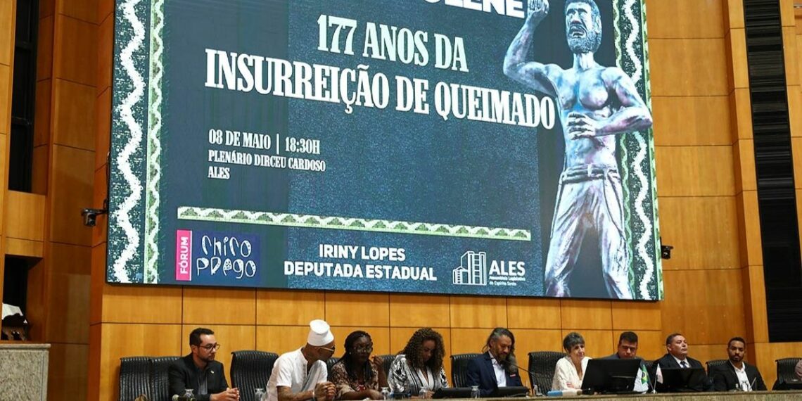 A Assembleia Legislativa do Espírito Santo realizou sessão solene pelos 177 anos da Insurreição de Queimado e homenageou lideranças com a Medalha Chico Prego pela luta antirracista.