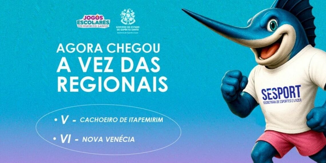 Regionais V e VI dos Jogos Escolares do Espírito Santo começam nesta segunda-feira (25) em Cachoeiro de Itapemirim e Nova Venécia.