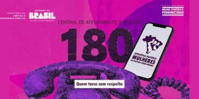 Campanha do Ministério da Justiça alerta para o aumento da violência contra a mulher durante jogos e reforça a importância da denúncia pelo Ligue 180.
