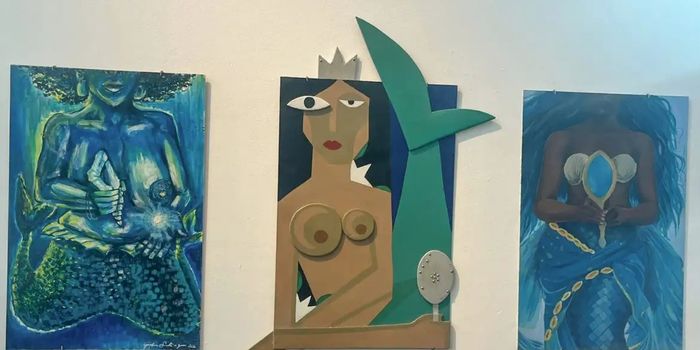 Exposição gratuita Saudação a Iemanjá – 3 Tempos reúne mais de 120 obras de artistas renomados e iniciantes na Biblioteca Parque Estadual, no Rio de Janeiro, até 15 de junho.