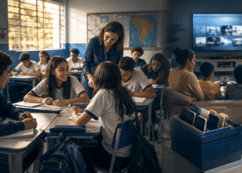 IBGE aponta que internet chega a 95% dos domicílios brasileiros em 2025; MEC informa que 92% das escolas já restringem o uso de celulares.
