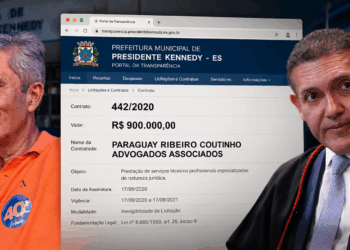Contrato sem licitação de R$ 900 mil gera empenho de R$ 5,3 milhões em Presidente Kennedy