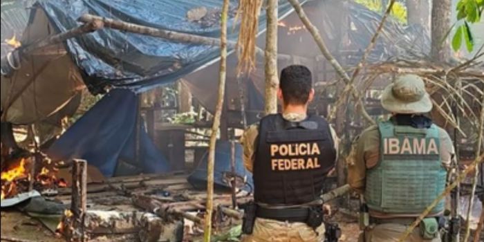 Operação Fortuna destrói estrutura de garimpo ilegal na Terra Indígena Sete de Setembro durante ação da PF e do Ibama.