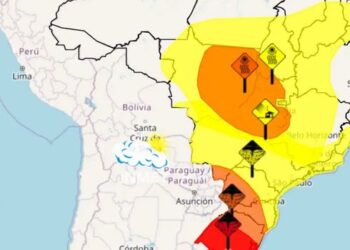 Seis alertas do Inmet indicam risco de tempestades, vendavais e baixa umidade em 17 estados e no Distrito Federal.