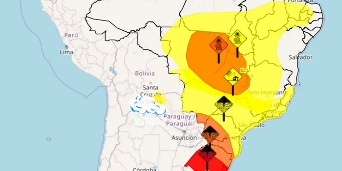 Seis alertas do Inmet indicam risco de tempestades, vendavais e baixa umidade em 17 estados e no Distrito Federal.