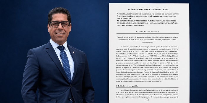 Notícia de fato aponta possível omissão de bens de Marcelo Santos e cita suposto “operador financeiro”