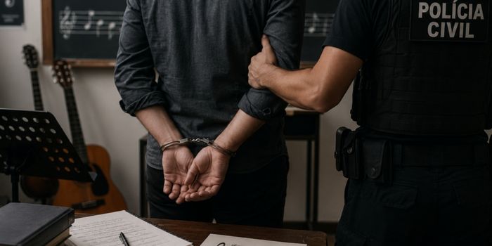 Professor de música de 49 anos é preso no Distrito Federal por suspeita de estupro, importunação sexual e gravação não autorizada.