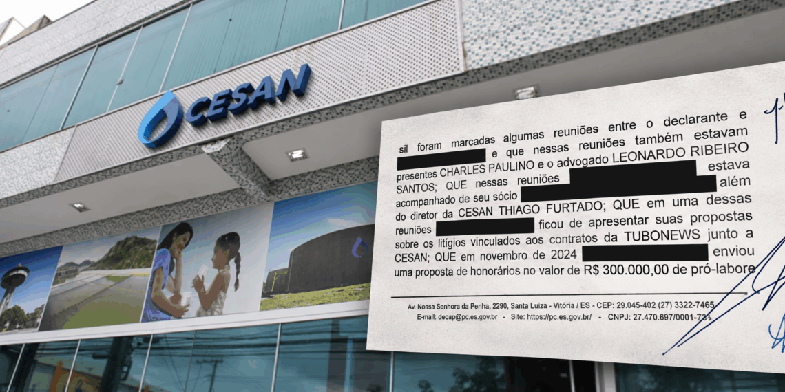 Depoimento sobre contratos da Cesan cita Thiago Furtado em reuniões e proposta de R$ 300 mil