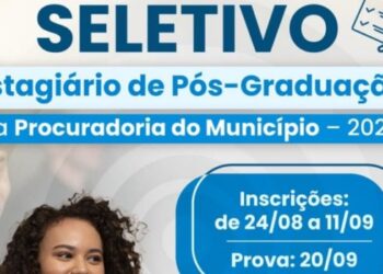 PGM de Vitória recebe inscrições para estágio de pós-graduação em Direito até 11 de setembro. Prova objetiva será realizada no dia 20.