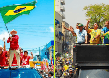 Lula e Flávio Bolsonaro participaram de atos políticos neste sábado (10), com discursos sobre economia, programas sociais, emprego, inclusão e propostas para o país.