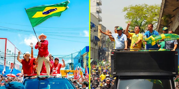 Lula e Flávio Bolsonaro participaram de atos políticos neste sábado (10), com discursos sobre economia, programas sociais, emprego, inclusão e propostas para o país.
