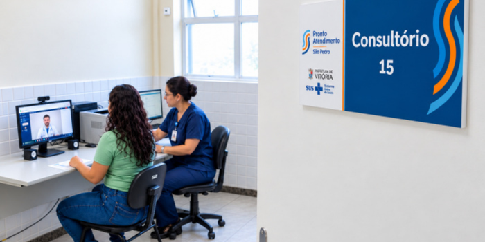 Vitória amplia consultas por telemedicina nos PAs de São Pedro e Praia do Suá, facilitando o acesso a médicos especialistas na rede municipal de saúde.