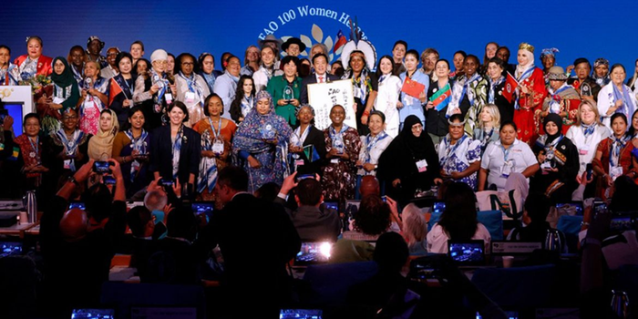 FAO homenageia as brasileiras Luena Pataxó e Joana Mousinho por suas histórias de trabalho, defesa da pesca artesanal e valorização das mulheres.