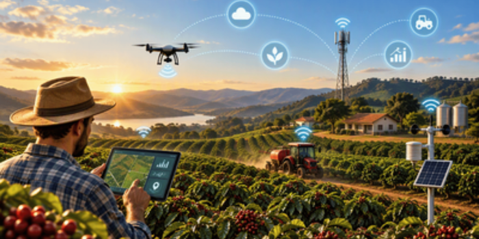 Conectividade no campo ajuda produtores rurais a acessar informações, serviços e tecnologias para aumentar a eficiência e modernizar a produção agrícola.