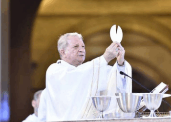 Na festa de Nossa Senhora Aparecida, arcebispo defende o desarmamento, condena a violência e pede atenção à fome e à pobreza. Santuário recebeu romeiros de várias regiões.
